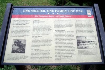 One Soldier, One Family, One War CWT Marker image. Click for full size.