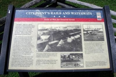 City Point’s Rails and Waterways CWT Marker image. Click for full size.