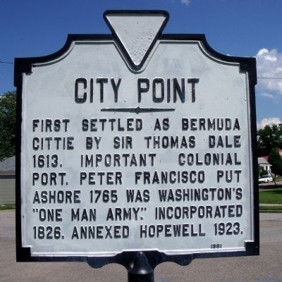 City Point Marker. Click for full size. City Point Marker image. Click for full size.