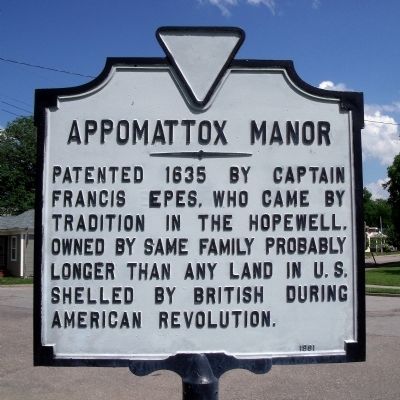 Appomattox Manor Marker image. Click for full size.