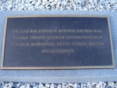 Plaque near the Cold War Submarine Memorial Marker image. Click for full size.