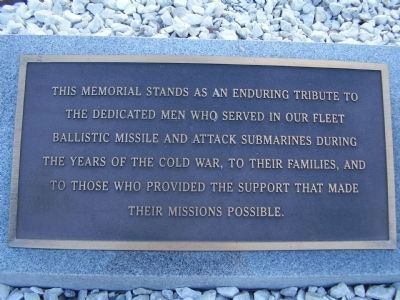 Plaque near the Cold War Submarine Memorial image. Click for full size.