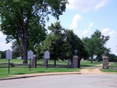 City Point Markers at Cedar Lane & Pecan Avenue (facing west).. Click for full size. City Point Markers at Cedar Lane & Pecan Avenue (facing west). image. Click for full size.