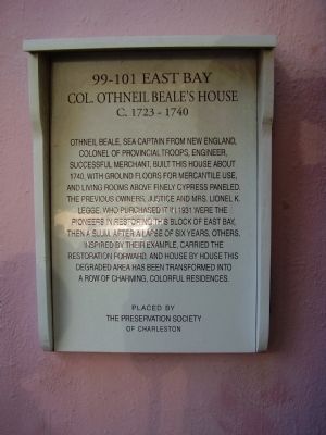 Col. Othneil Beale's House Marker image. Click for full size.