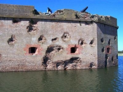 Battered Fort Pulaski walls. Click for full size. Battered Fort Pulaski walls image. Click for full size.