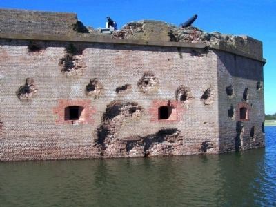Battleworn walls of Fort Pulaski image. Click for full size.