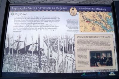 Captain John Smith's Trail City Point Marker. Click for full size. Captain John Smith's Trail City Point Marker image. Click for full size.