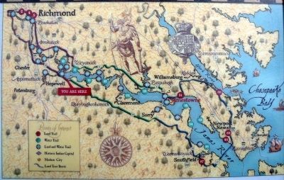 Map of Captain John Smith's Trail.. Click for full size. Map of Captain John Smith's Trail. image. Click for full size.