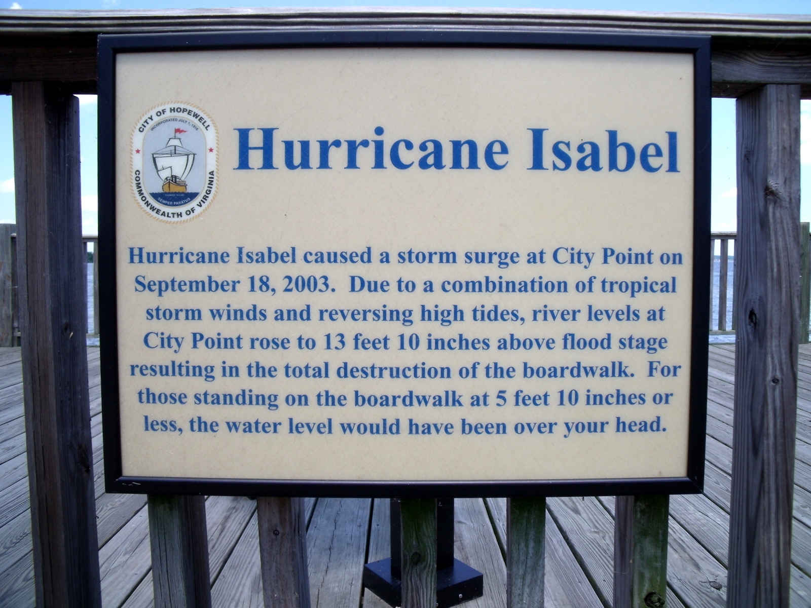 Hurricane Isabel Marker