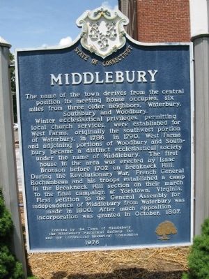 Middlebury Marker. Click for full size. Middlebury Marker image. Click for full size.