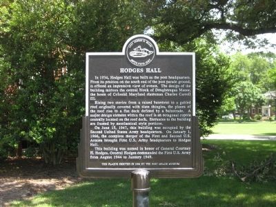 Hodges Hall Marker image. Click for full size.