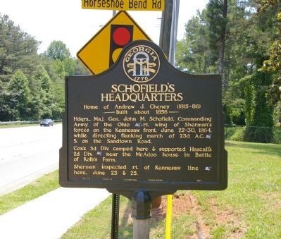 Schofield's Headquarters Marker. Click for full size. Schofield's Headquarters Marker image. Click for full size.