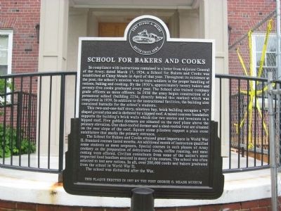 School for Bakers and Cooks Marker image. Click for full size.