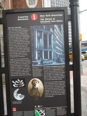 New York Unearthed / The Shrine of Elizabeth Ann Seton Marker image. Click for full size.