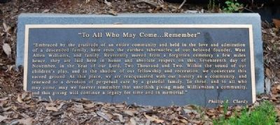 "To All Who May Come...Remember" Marker. Click for full size. "To All Who May Come...Remember" Marker image. Click for full size.