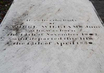 Samuel Williams Jr. Tombstone. Click for full size. Samuel Williams Jr. Tombstone image. Click for full size.