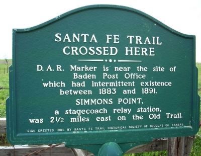 Santa Fe Trail Crossed Here Marker image. Click for full size.