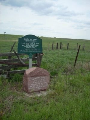 Santa Fe Trail Crossed Here Markers image. Click for full size.