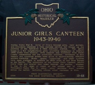 Junior Girls Canteen 1943-1946 Marker image. Click for full size.