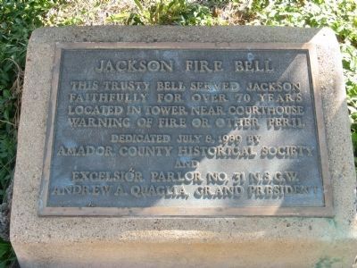 Jackson Fire Bell Marker. Click for full size. Jackson Fire Bell Marker image. Click for full size.