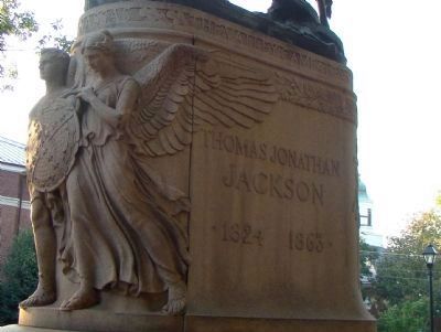 Valor and Faith on the Base of the Statue image. Click for full size.
