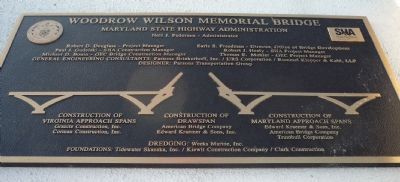 Woodrow Wilson Memorial Bridge Marker - Right Panel. Click for full size. Woodrow Wilson Memorial Bridge Marker - Right Panel image. Click for full size.