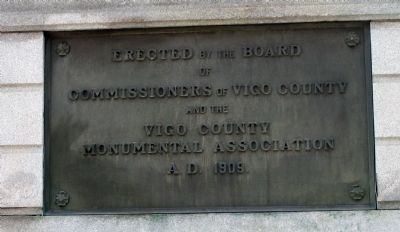 Rear (West) Plaque - - Civil War Memorial - Vigo County Marker image. Click for full size.