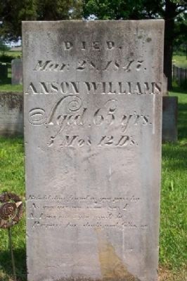 Anson Williams Headstone in Williamsville Cemetery image. Click for full size.