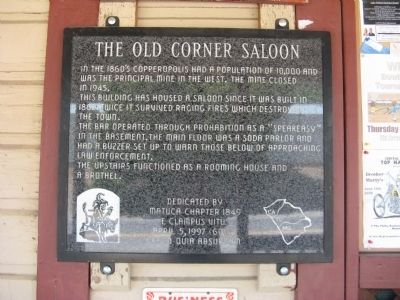 The Old Corner Saloon Marker image. Click for full size.