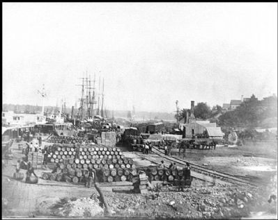 [City Point, Va. Federal supplies deposited on the landing] image. Click for full size.