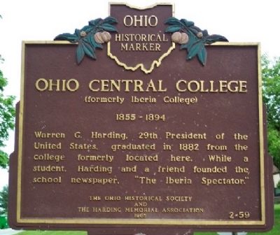 Ohio Central College Marker image. Click for full size.