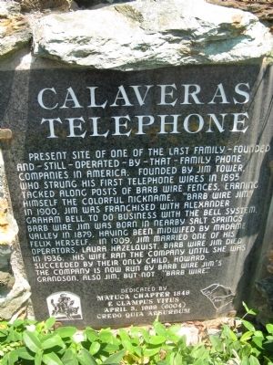Calaveras Telephone Marker image. Click for full size.