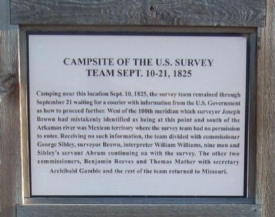 Campsite of the U.S. Survey Team Sept. 10-21, 1825 Marker image. Click for full size.