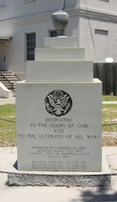 To the Veterans of All The Wars Marker, west face image. Click for full size.