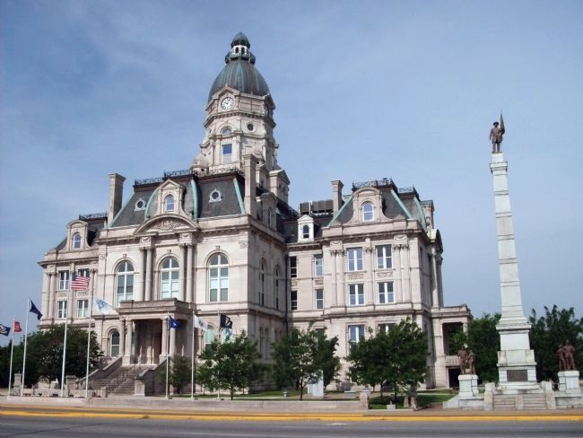Vigo County Courthouse - - Marker Left of Civil War Memorial.... Click for full size. Vigo County Courthouse - - Marker Left of Civil War Memorial... image. Click for full size.