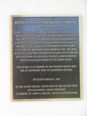 Kennedy Mining and Milling Company Marker image. Click for full size.