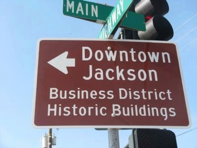 Jackson Historical Main Street Directional Sign. Click for full size. Jackson Historical Main Street Directional Sign image. Click for full size.