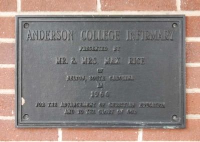 Anderson College Infirmary Marker image. Click for full size.