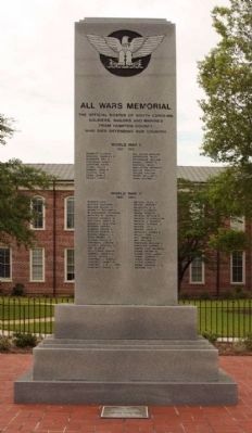 All Wars Memorial Marker, North face. Click for full size. All Wars Memorial Marker, North face image. Click for full size.