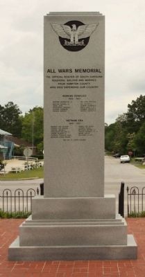 All Wars Memorial Marker, South face. Click for full size. All Wars Memorial Marker, South face image. Click for full size.