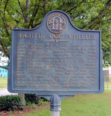 “Fightin’ Joe” Wheeler Marker. Click for full size. “Fightin’ Joe” Wheeler Marker image. Click for full size.