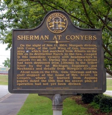 Sherman at Conyers Marker image. Click for full size.