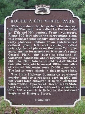 Roche-A-Cri State Park Marker image. Click for full size.