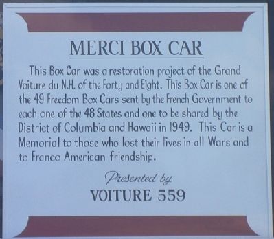 Merci Box Car Marker image. Click for full size.