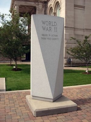 Left View - - World War II War Memorial Marker image. Click for full size.