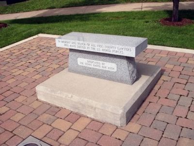 Memorial Bench to All Vigo County Lawyers who Served in Armed Forces image. Click for full size.