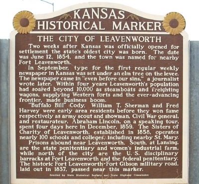 The City of Leavenworth Marker image. Click for full size.