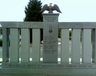 Greenville County Medal of Honor Marker. Click for full size. Greenville County Medal of Honor Marker image. Click for full size.