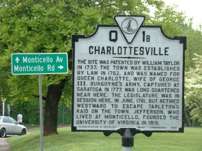 Charlottesville Marker image. Click for full size.