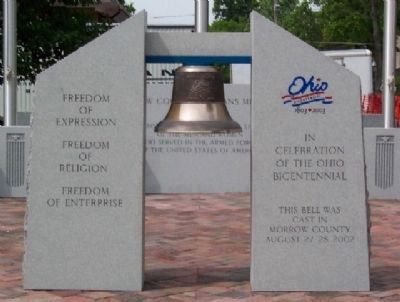 Morrow County Bicentennial Bell at Veterans Memorial Plaza image. Click for full size.